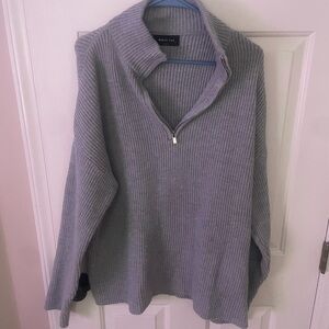 Gray Quarter-Zip Sweater